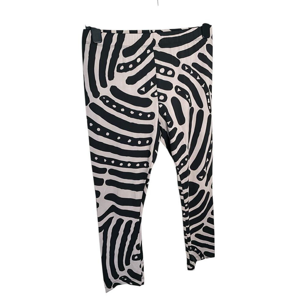 INC‎ International Concepts Capri Leggings Tribal Print Tan Black Size L NEW